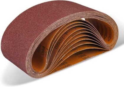 4 x 24 Sanding Belt Pack 4-Inch x 24-Inch,12 Pcs(4 Each of 80 120 150 Grits) Aluminum Oxide for Sander