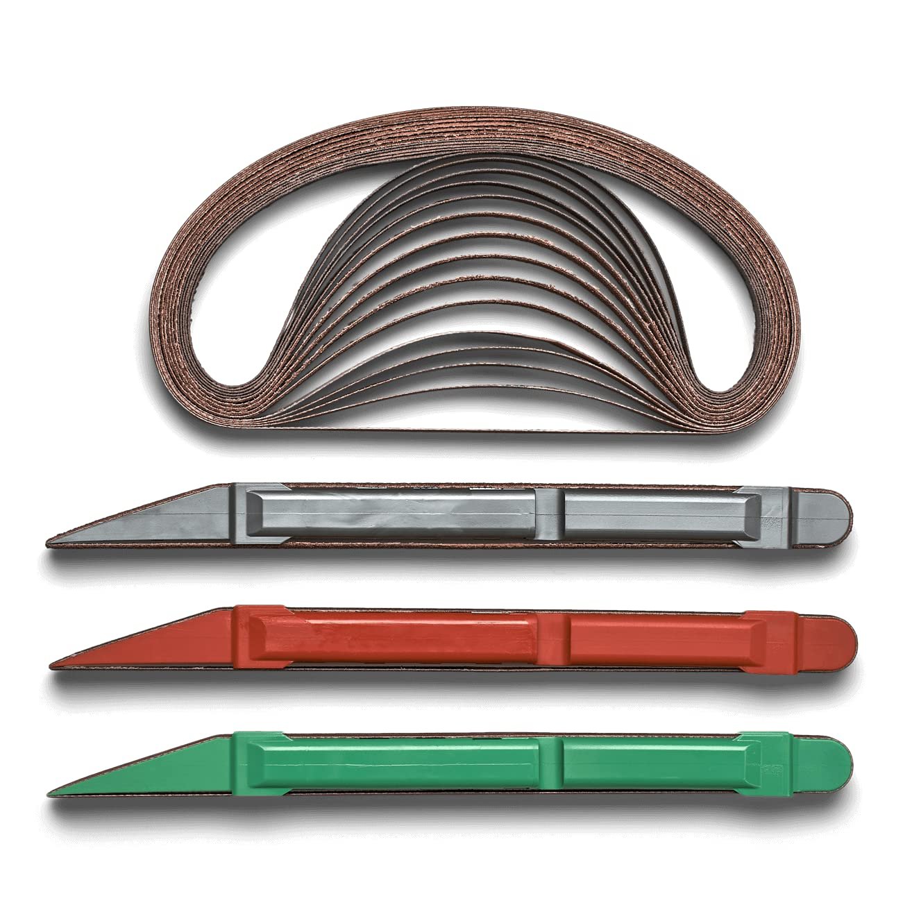3 piece sanding detail tool hexagon grip aluminum oxide belts