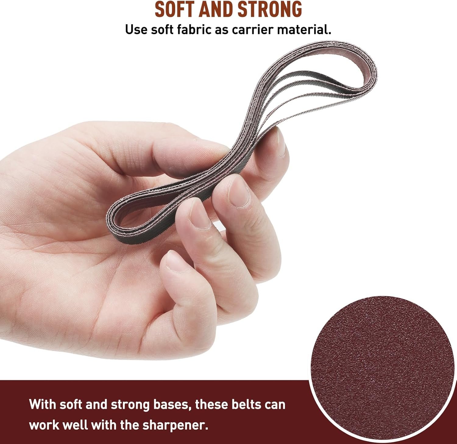 1/2" x 12" replacement sharpening belt kit for Work Sharp – 45 pieces assorted grits