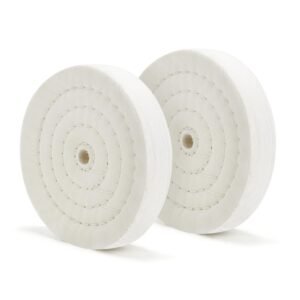 Buffing Polishing Wheel 6 inch (70 Ply) Extra Thick for Bench Grinder Tool with 1/2" Arbor Hole 2 PCS