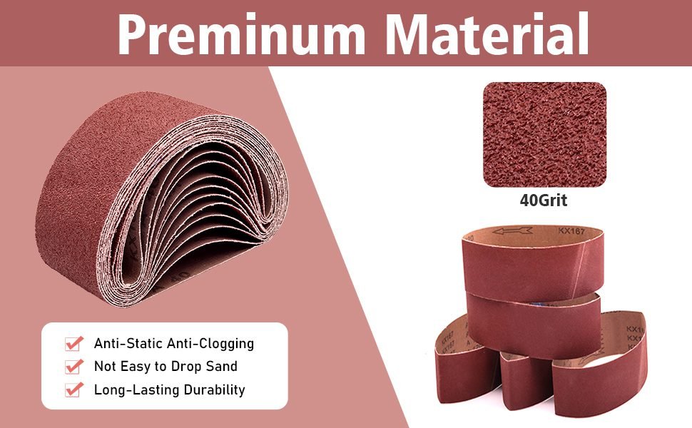 3x18 sanding belts grit selection chart for wood and metal grinding