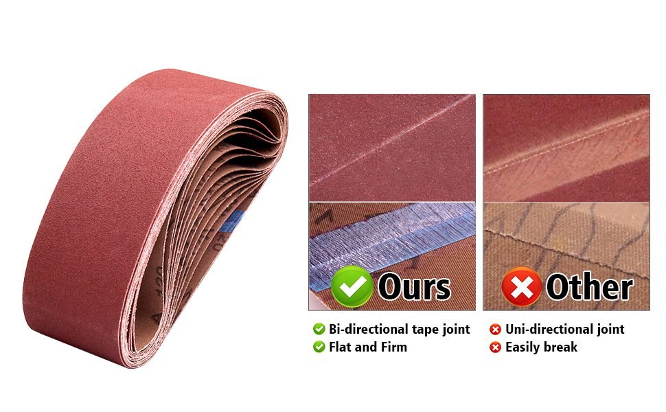 X-weight cloth backing 3 x 18 inch sanding belts heavy duty grinding