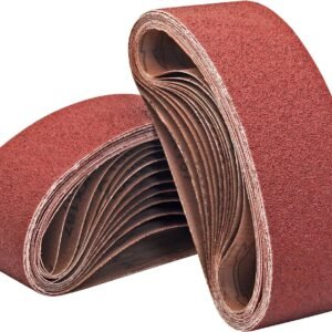 10-Pack 3 x 24 Inch Sanding Belts, Industrial Grade Aluminum Oxide Abrasive Belts, High-Strength Cloth Backing, Single Grit Pack (40-1000 Grit) for Large Benchtop & Portable Sanders