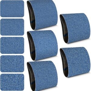 8 x 19 Inch Blue Zirconia Sanding Belts, Heavy Duty Self-Sharpening Abrasive for Wood Floor Refinishing & Metal Grinding, Professional Industrial Grade Single Grit Pack (40-1000 Grit)