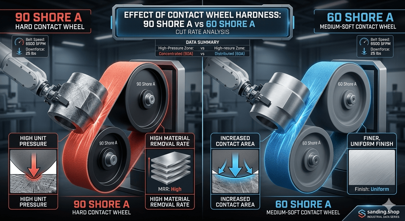 Contact Wheel Hardness Impact on Sanding Belt Cut Rate