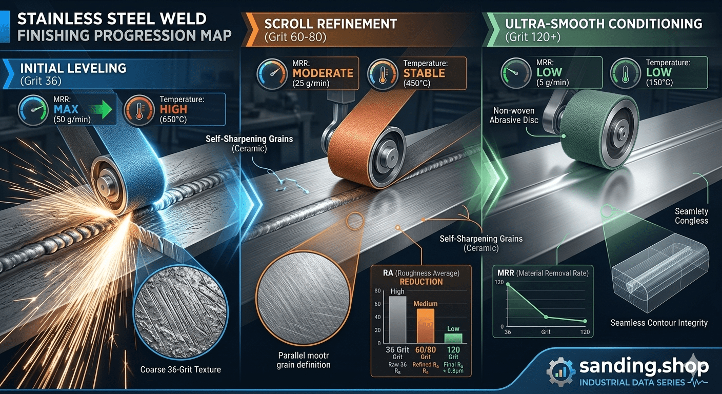 stainless steel weld grinding best grit sequence reference chart
