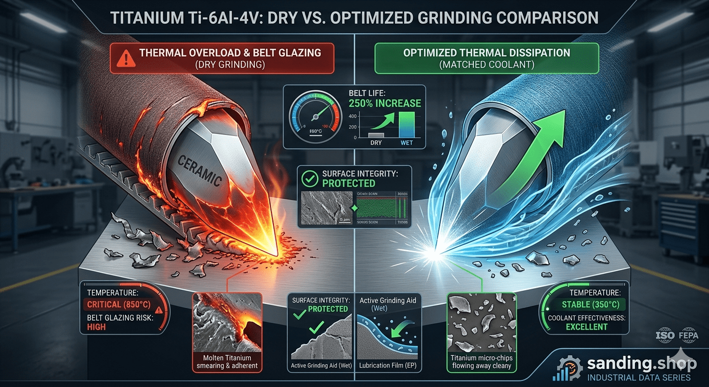 titanium grinding with sanding belts and coolant